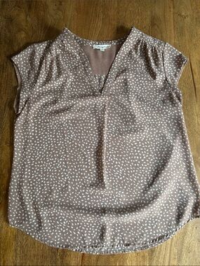 Monday Fun Beige & White Printed Blouse